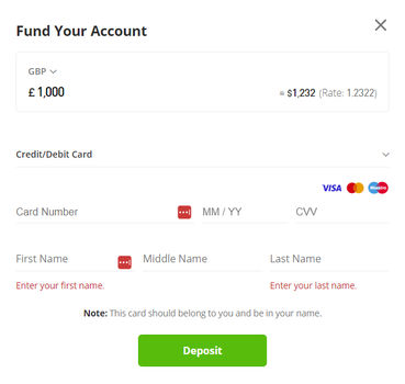 Step 3 – Deposit Funds